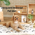 S Size Portable Stylish Geometric Pattern Jacquard Pet Mat - GreenFur