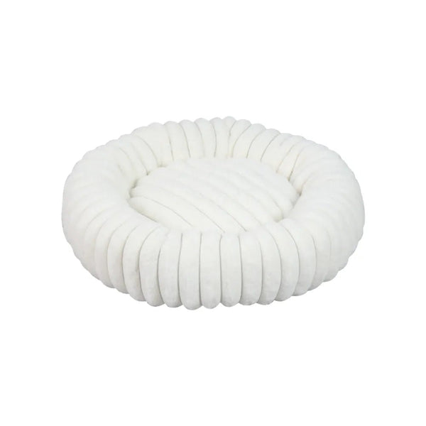 S Size Round Dog Bed Non - slip Soft Plush Cat Pet Bed - GreenFur