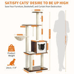 Scratching Post Hammock Cat Condo Large Wooden Cat Tree Tower - GreenFur
