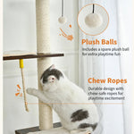 Scratching Post Hammock Cat Condo Large Wooden Cat Tree Tower - GreenFur