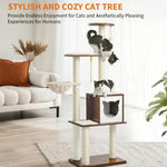 Scratching Post Hammock Cat Condo Large Wooden Cat Tree Tower - GreenFur