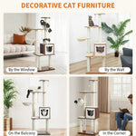 Scratching Post Hammock Cat Condo Large Wooden Cat Tree Tower - GreenFur