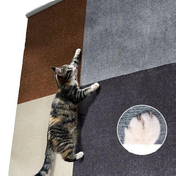 Self - Adhesive Wall Mounted Cat Scratching Board and Climbing Pad - GreenFur