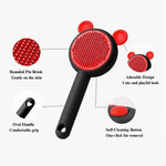 Self Cleaning Pet Grooming Brush with Stainless Steel Bristles - GreenFur