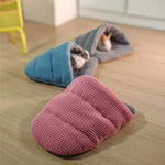 Semi - Enclosed Design Cozy Snuggle Sack Small Animal Cave Bed - GreenFur