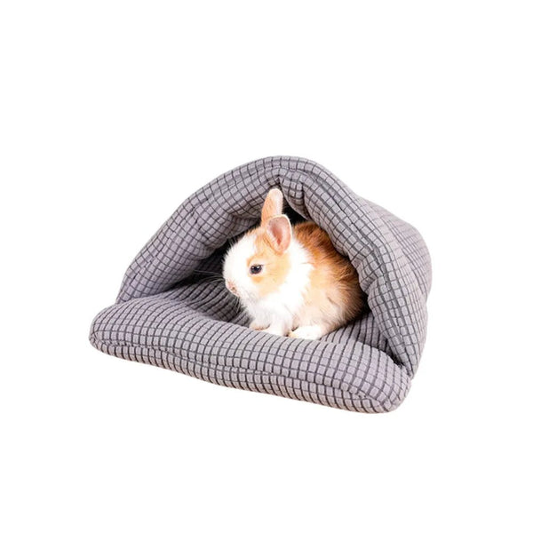 Semi - Enclosed Design Cozy Snuggle Sack Small Animal Cave Bed - GreenFur