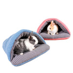 Semi - Enclosed Design Cozy Snuggle Sack Small Animal Cave Bed - GreenFur