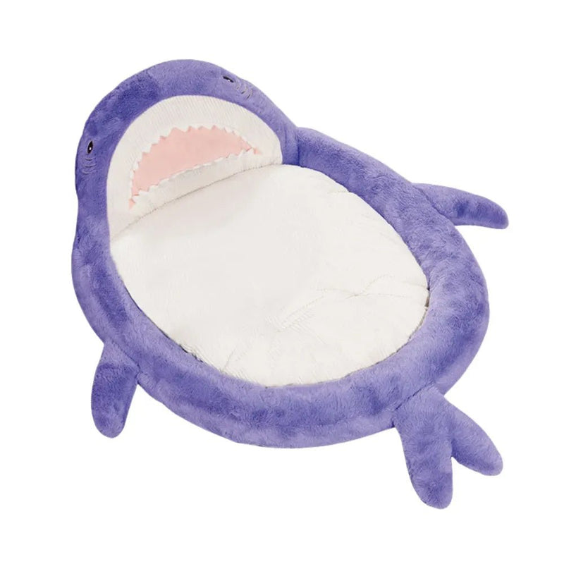 Shark Shaped Pet Bed with Non - Slip Base Cozy Winter Sofa for Pets - GreenFur