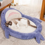 Shark Shaped Pet Bed with Non - Slip Base Cozy Winter Sofa for Pets - GreenFur