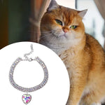 Shiny Heart - shaped Diamond Pet Necklace - GreenFur