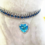 Shiny Heart - shaped Diamond Pet Necklace - GreenFur