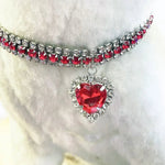 Shiny Heart - shaped Diamond Pet Necklace - GreenFur