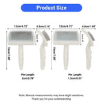 Short and Long Pin Slicker Brush Set Eco Friendly Metal Pet Grooming Tool - GreenFur
