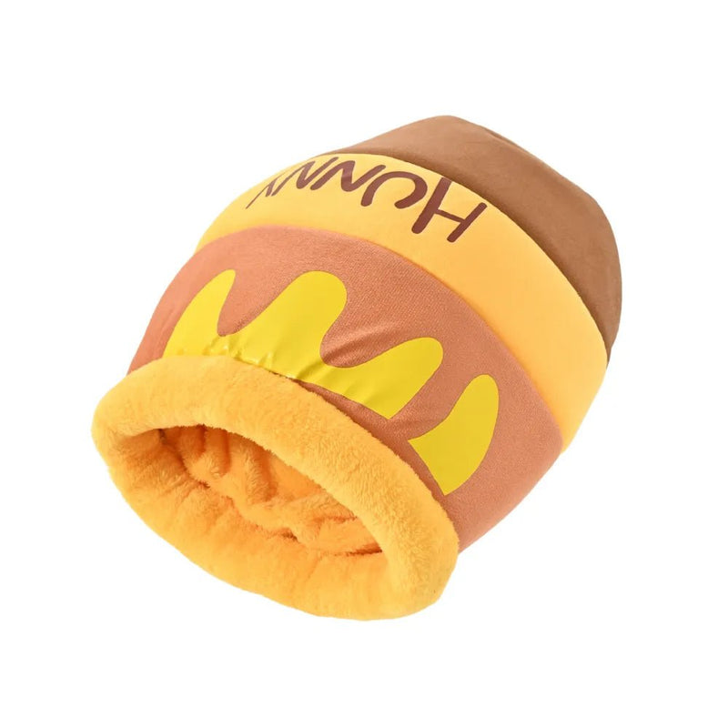 Short Plush Honey Pot Cat Cave Bed Removable Cushion Pet Sleeping Bed - GreenFur