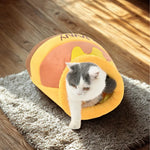 Short Plush Honey Pot Cat Cave Bed Removable Cushion Pet Sleeping Bed - GreenFur