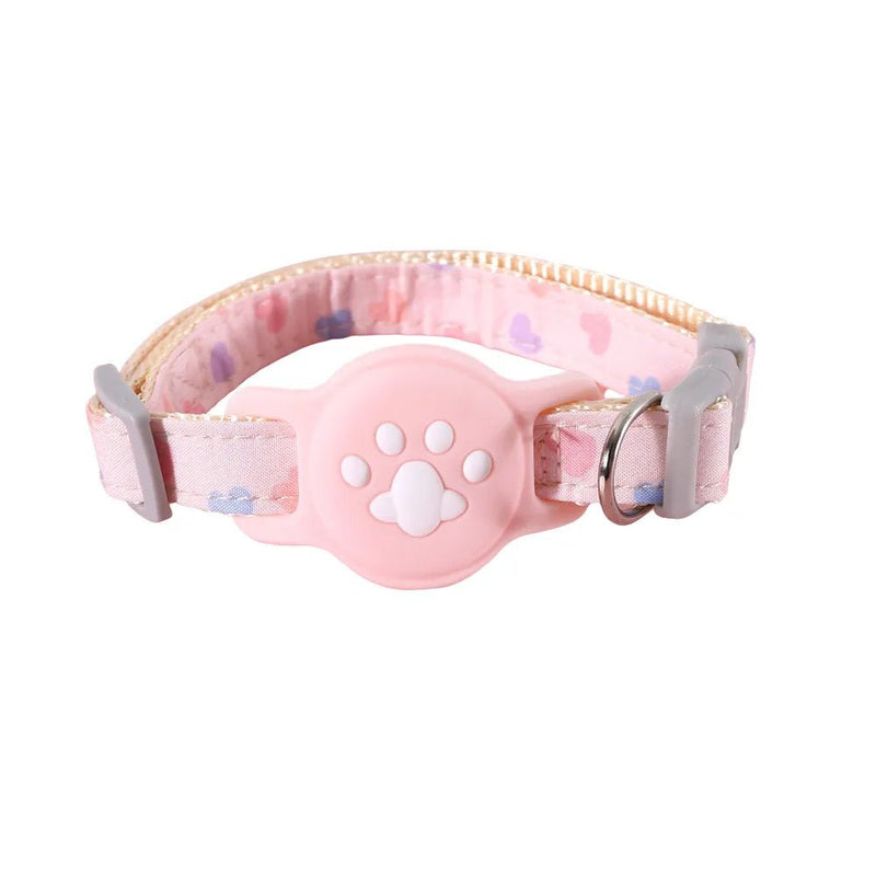 Silicone AirTag Holder Adjustable Love Heart and Paw Pet Collar - GreenFur