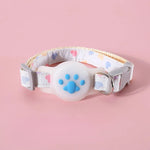 Silicone AirTag Holder Adjustable Love Heart and Paw Pet Collar - GreenFur