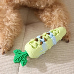 Silicone Dog Chew Toy Carrot Squeaky Durable Pet Play Toy - GreenFur