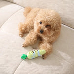 Silicone Dog Chew Toy Carrot Squeaky Durable Pet Play Toy - GreenFur
