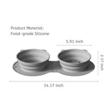 Silicone Foldable Double Food Water Pet Travel Bowl - GreenFur