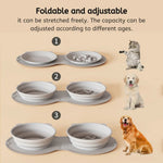 Silicone Foldable Double Food Water Pet Travel Bowl - GreenFur