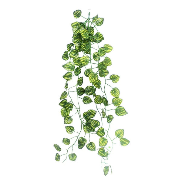 Simulation Hanging Vines for Reptile Terrariums with Suction Cups, Perilla Leaf - GreenFur