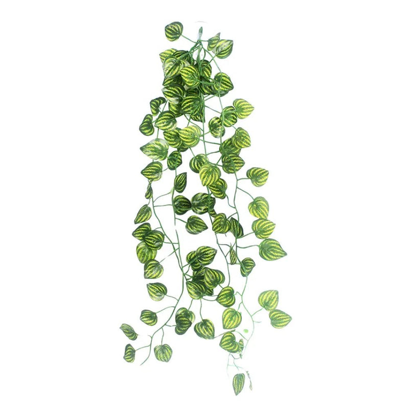Simulation Hanging Vines for Reptile Terrariums with Suction Cups, Perilla Leaf - GreenFur