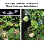 Simulation Hanging Vines for Reptile Terrariums with Suction Cups, Perilla Leaf - GreenFur