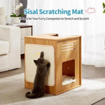 Sisal Cat Scratching Pad Wood Pet Kitten Condo Cat Tree House - GreenFur