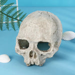Skull Fish Tank Decoration Resin Craft Skeleton Head Hiding House - GreenFur