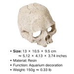 Skull Fish Tank Decoration Resin Craft Skeleton Head Hiding House - GreenFur