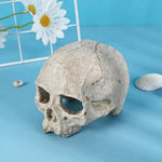 Skull Fish Tank Decoration Resin Craft Skeleton Head Hiding House - GreenFur