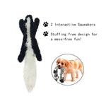 Skunk Plush Squeaky No Stuffing Dog Toy for Indoor Play - GreenFur