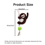 Sloth Shape Plush Squeaky Dog Toy with Cotton Rope - GreenFur