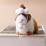 Small Animal Strawberry Cream Cake Hat for Hamster Guinea Pig - GreenFur