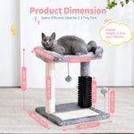 Small Cat Tree Tower with 4 - in - 1 Scratching Post for Indoor Kittens - GreenFur