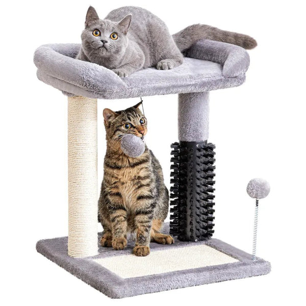 Small Cat Tree Tower with 4 - in - 1 Scratching Post for Indoor Kittens - GreenFur