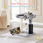 Small Cat Tree Tower with 4 - in - 1 Scratching Post for Indoor Kittens - GreenFur