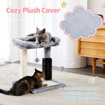 Small Cat Tree Tower with 4 - in - 1 Scratching Post for Indoor Kittens - GreenFur