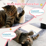 Small Cat Tree Tower with 4 - in - 1 Scratching Post for Indoor Kittens - GreenFur