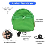 Small Pet Backpack Harness with Leash and Storage Pockets - GreenFur