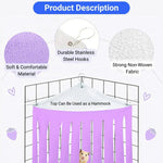 Small Pet Corner Hideout Tent with Hammock Top and Tassel Curtain - GreenFur