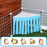 Small Pet Corner Hideout Tent with Hammock Top and Tassel Curtain - GreenFur