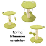 Small Size Novelty Frog Shaped Cat Scratching Post - GreenFur