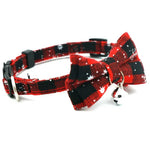 Snowflake Pattern Bow tie Pet Collar with Bell - GreenFur