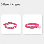 Soft Adjustable Cat Collar with Pearls and Rinestones - GreenFur