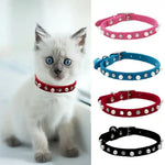 Soft Adjustable Cat Collar with Pearls and Rinestones - GreenFur