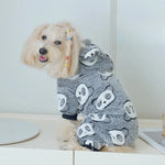 Soft and Warm Panda Style Coral Velvet Pet Hooded Boxer Shorts - GreenFur
