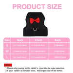 Soft Breathable Mesh Vest Rabbit Harness and Leash Set with Cute Bow, Black - GreenFur