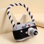 Soft Camera - Shaped Dog Toy with Squeaker and Rope - GreenFur